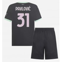 AC Milan Strahinja Pavlovic #31 Tredje trøje Børn 2024-25 Kortærmet (+ Korte bukser)